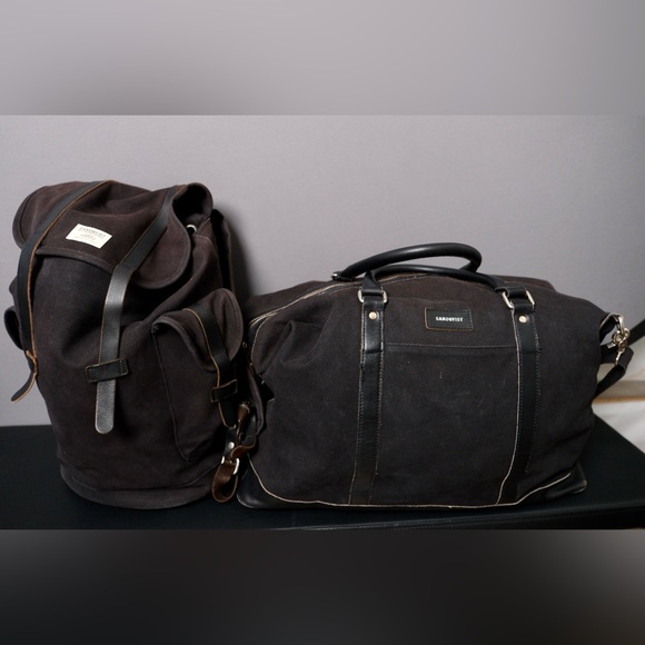 SANDQVIST weekender bag - canvas and leather - Picture 5 of 7